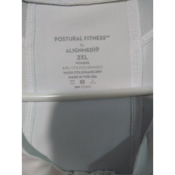 Alignmed Posture Fitness Shirt Womens 2XL White Zip Front 2.0 Neuroband Tech - Picture 5 of 6